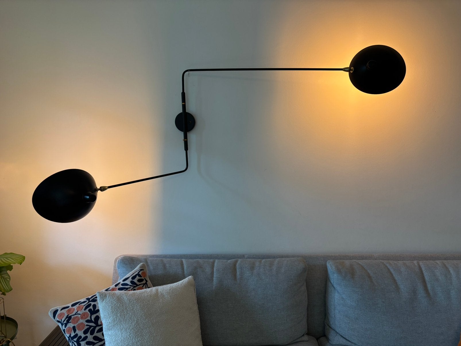 Zwarte design wandlamp naar serge mouille, verstelbaar, Ophalen, Zwart, E27 (groot), Overige merken