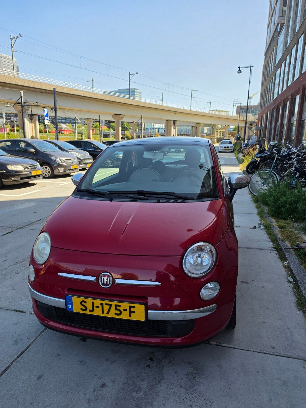 Fiat 500 1.2 C 2008 Rood, Auto's, Fiat, Voorwielaandrijving, Stof, 1242 cc, 4 cilinders