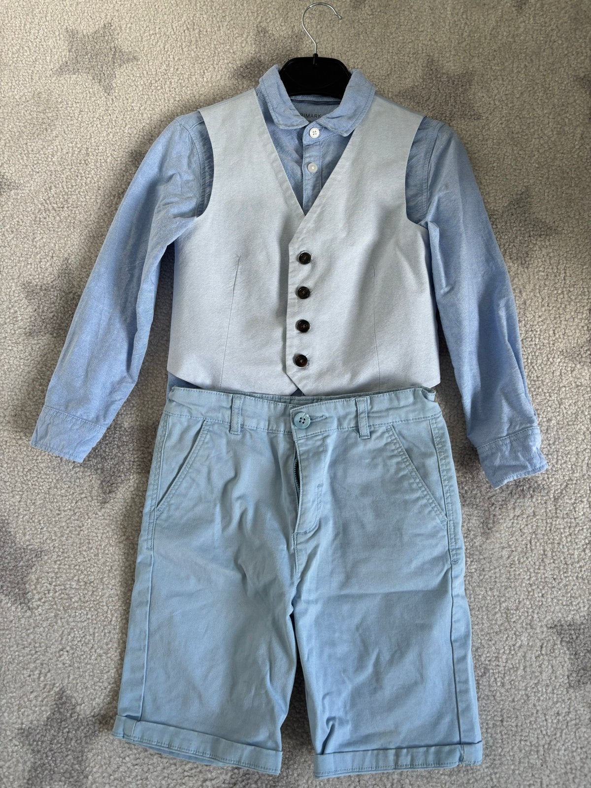 Feestelijke set: overhemd, gilet en short (maat 122/128), Ophalen of Verzenden, Zo goed als nieuw, Jongen, Setje
