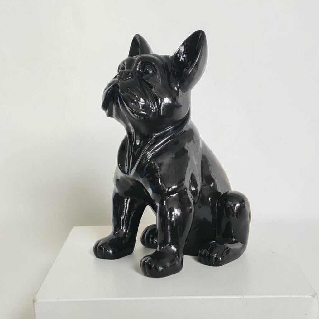 Zwart beeldje franse bulldog zwart, dierenbeelden, hondjes, Verzenden, Nieuw, Dier