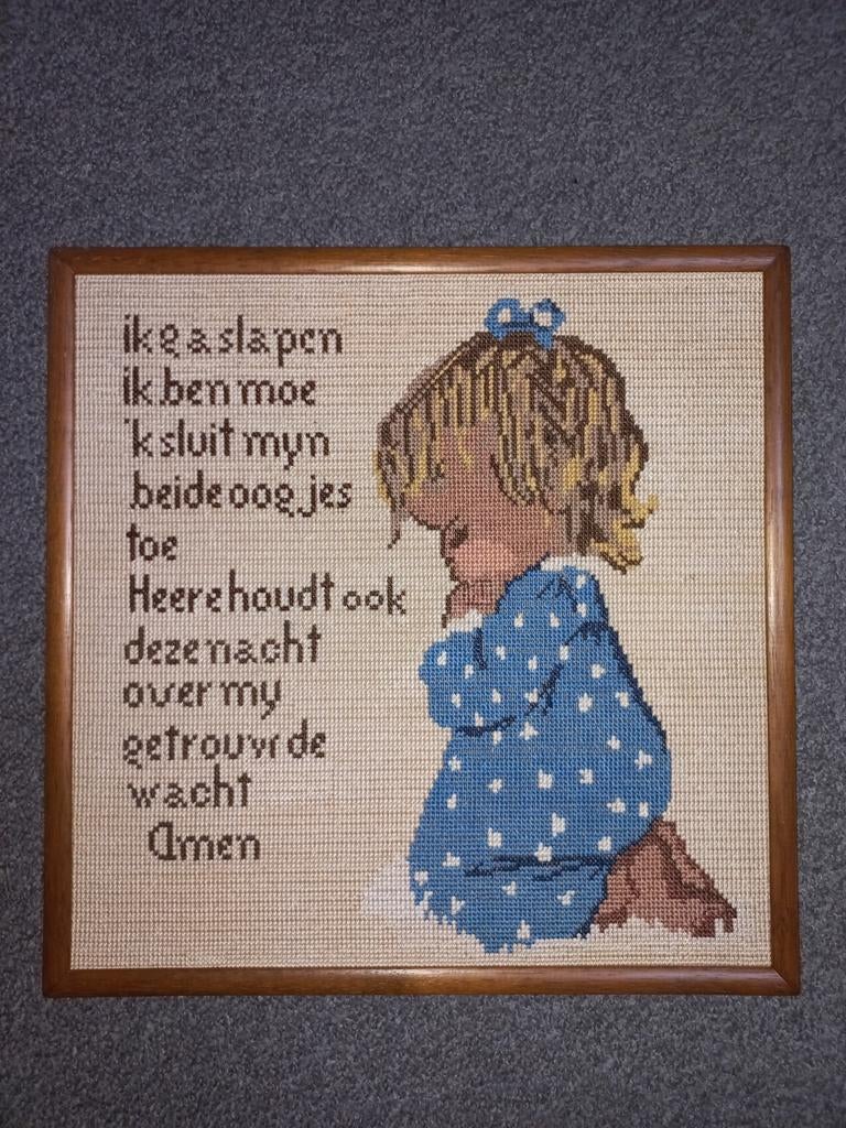 Geborduurd schilderij, Ophalen of Verzenden, Zo goed als nieuw