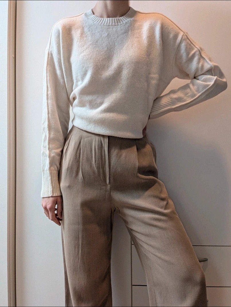 Vintage Burberry's broek maat XS - Beige, Kleding | Dames, Beige, Burberry's, Ophalen of Verzenden, Maat 34 (XS) of kleiner