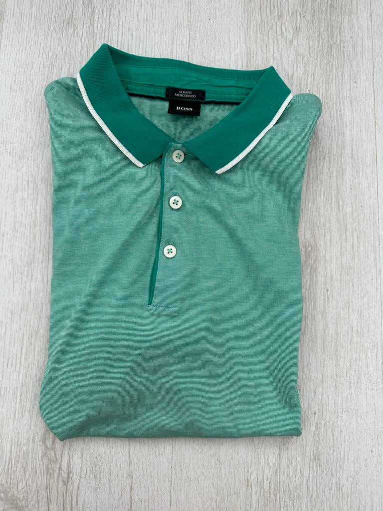 BOSS polo groen maat L, Ophalen of Verzenden, Gedragen, Maat 52/54 (L), Groen