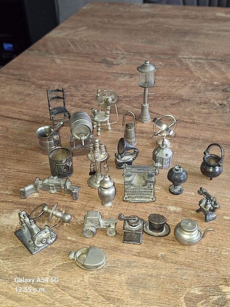 Diverse verzilverde letterbak miniaturen, Verzamelen, Ophalen of Verzenden