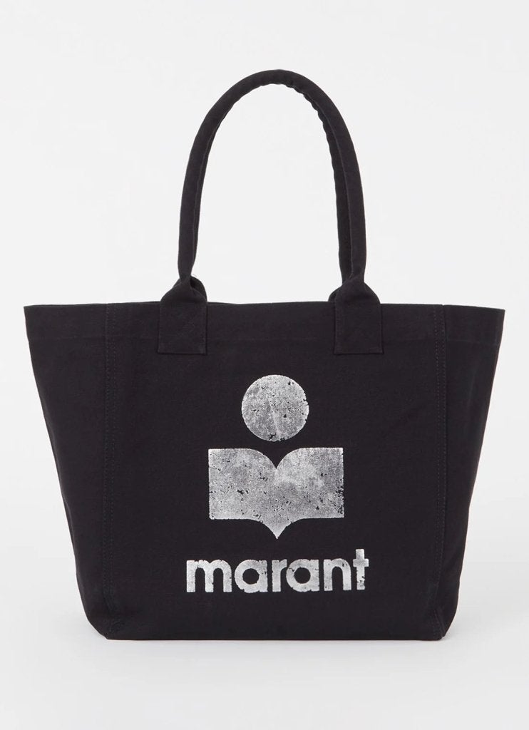 Isabel Marant Yenky Small shopper met logo in glanzend zi..., Zwart, Shopper, Nieuw, Ophalen of Verzenden