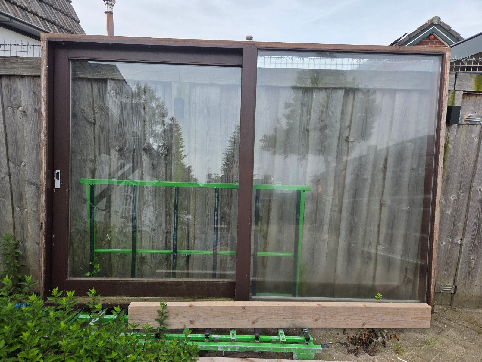 Schuifpui 220x327 met dubbelglas, Ophalen of Verzenden, Gebruikt, 120 cm of meer, 215 cm of meer