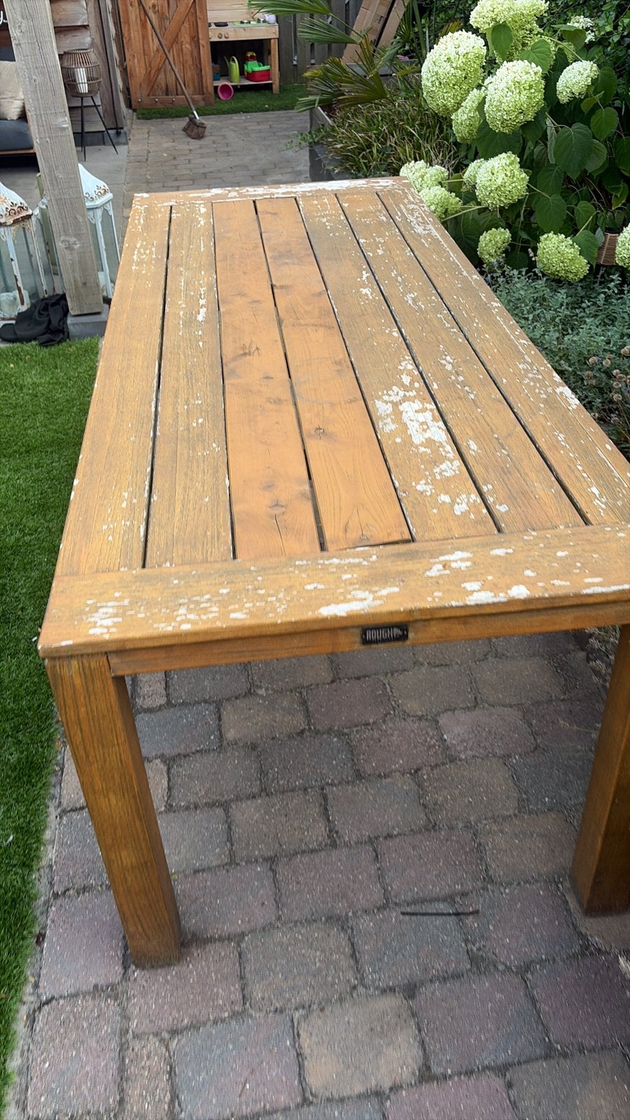 Rough Furniture tuintafel – 200 x 90 cm – Opknapper, Ophalen, Zo goed als nieuw, Rechthoekig, Hout