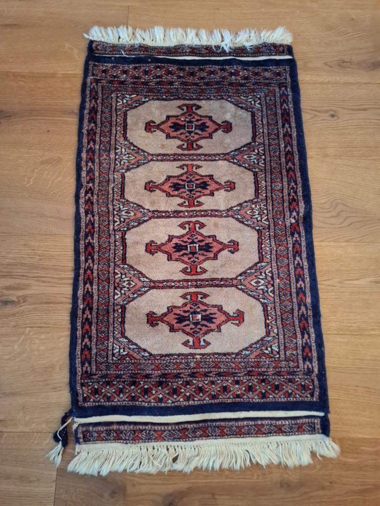 Vintage Handgeknoopt Oosters Kleedje - 85x45 cm, Ophalen, Minder dan 50 cm, Gebruikt, 50 tot 100 cm