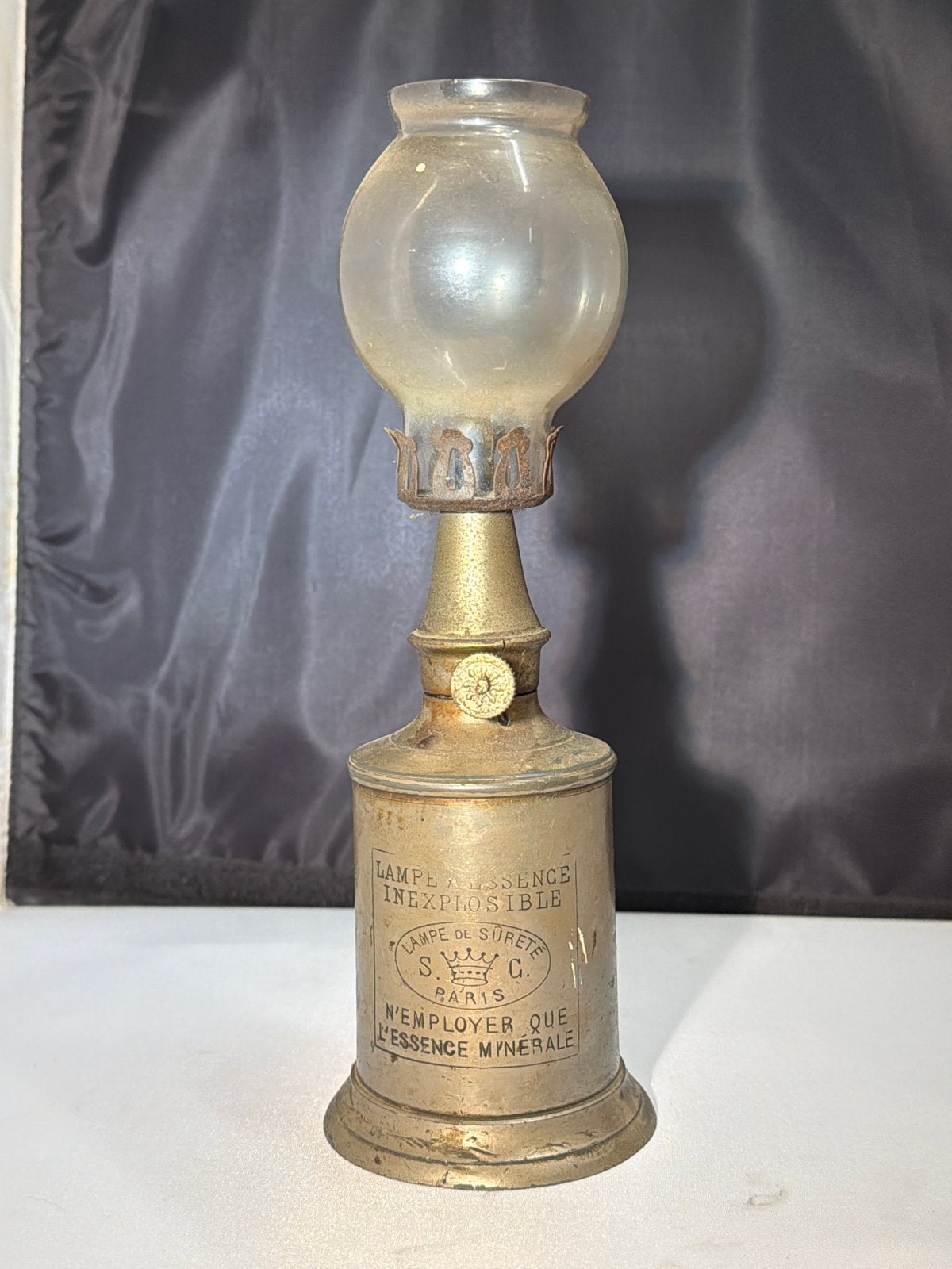 Antieke Duivenlamp / Mijnwerkerslamp - Lampe de Sûreté, Antiek en Kunst, Ophalen of Verzenden