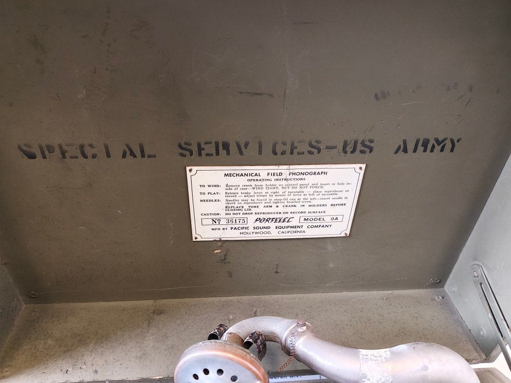 US Army Special Services grammofoon/ platenspeler, Overige merken, Gebruikt, US Army Special Services, Ophalen of Verzenden