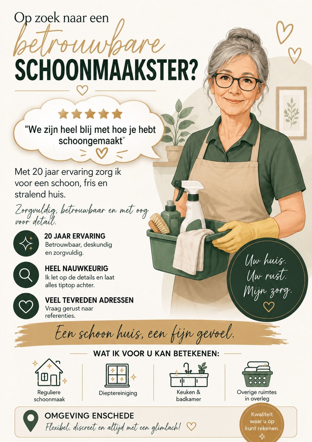 Aangeboden: schoonmaakster, Ophalen of Verzenden, Zo goed als nieuw