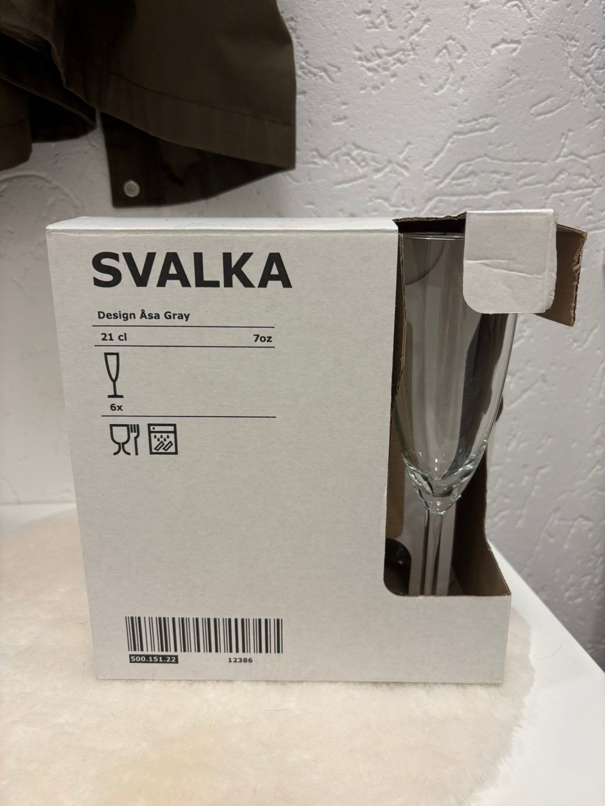 IKEA SVALKA set of 6 champagne glasses, Ophalen, Zo goed als nieuw, Overige typen