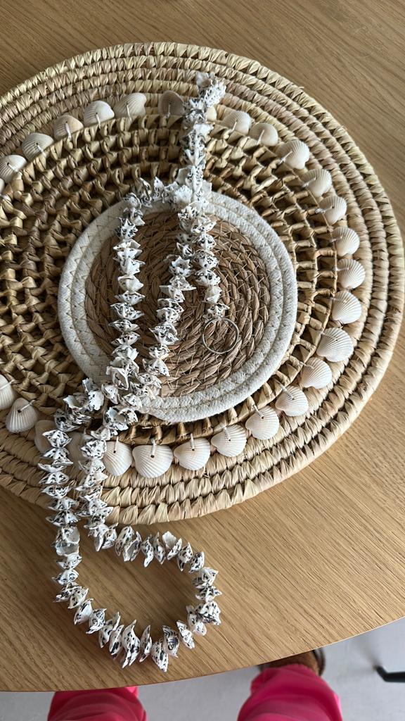 Schelpen hanger Ibiza look, Ophalen of Verzenden, Zo goed als nieuw, Wit, Overige materialen