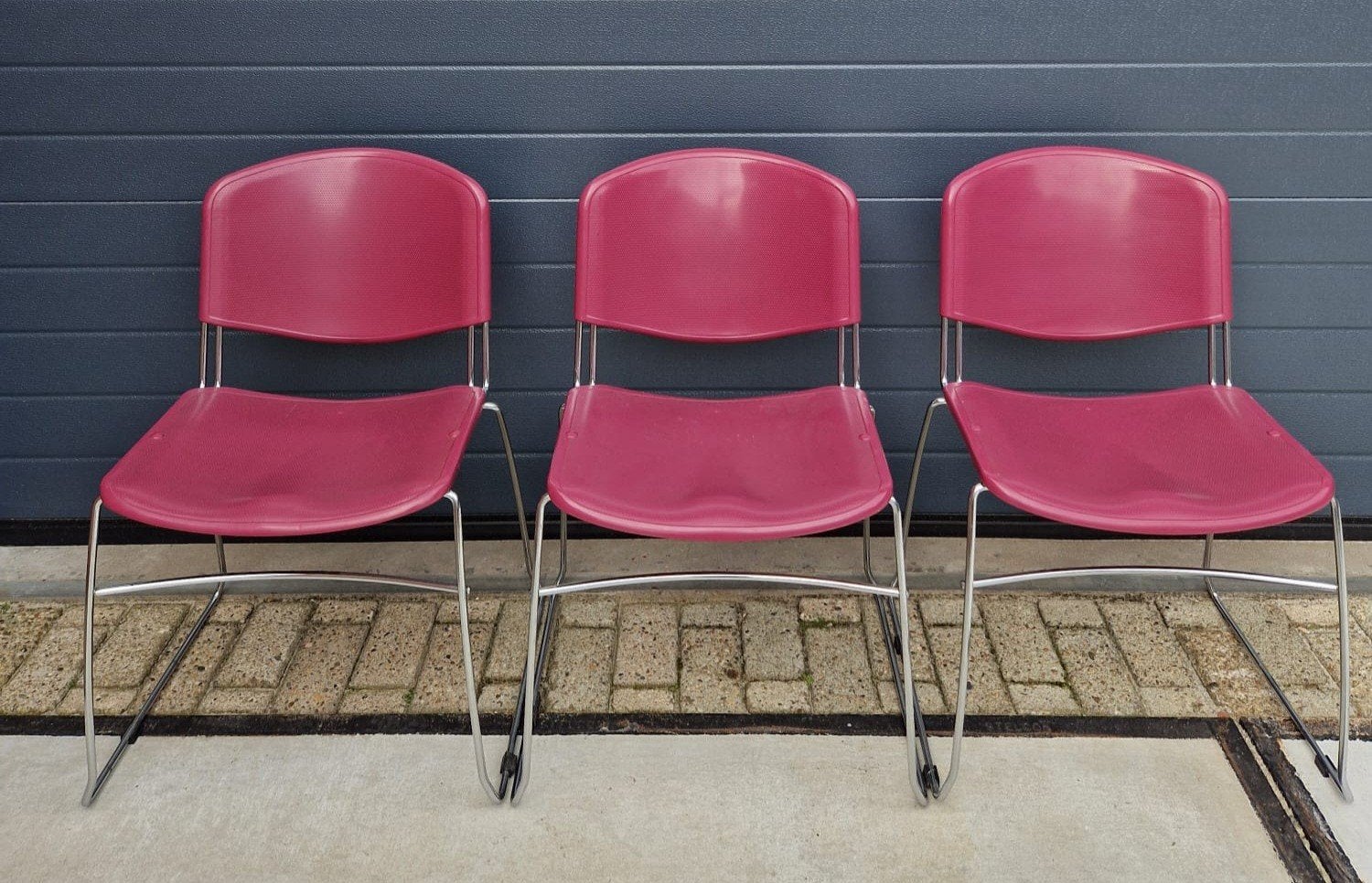 Nog 15 x Novaiso buisframe stoelen vergaderstoelen Vintage, Kunststof, Blauw, Ophalen of Verzenden, Zo goed als nieuw