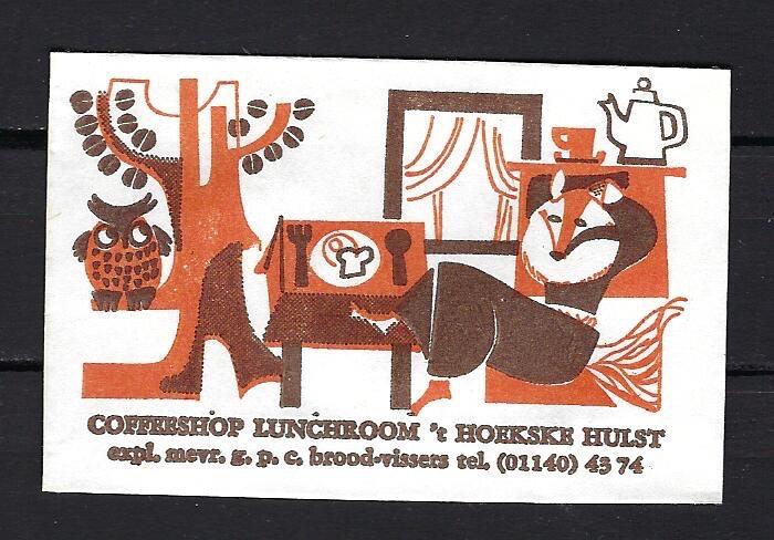 2853 Hulst coffeeshop lunchroom 't HOEKSKE, Ophalen of Verzenden, Nederland