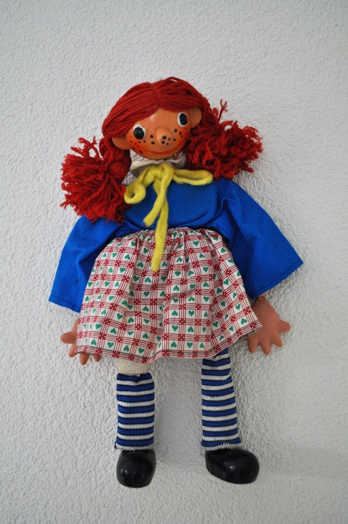 Pippi Langkous Pop 28 cm Spieldorst Sonneberger, Ophalen of Verzenden, Gebruikt, Pop