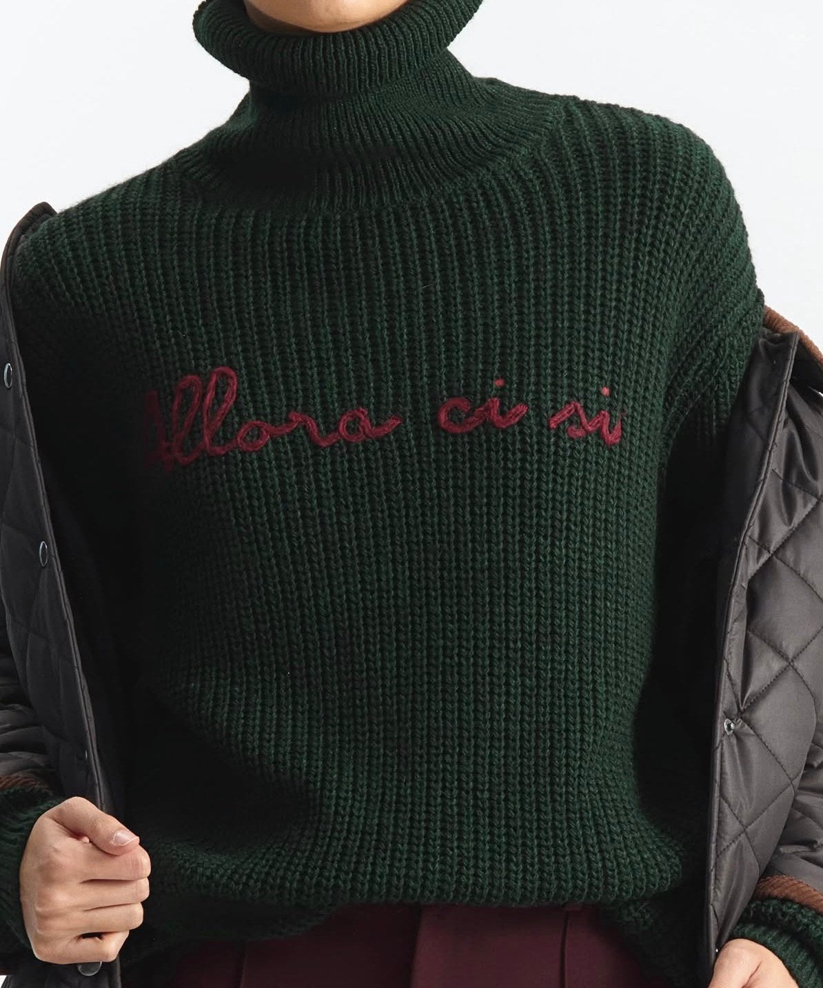 LUMINA trui met col groen “ALLORA CI SI” mt TU, Kleding | Dames, Prato, Italie, -, Verzenden, Nieuw