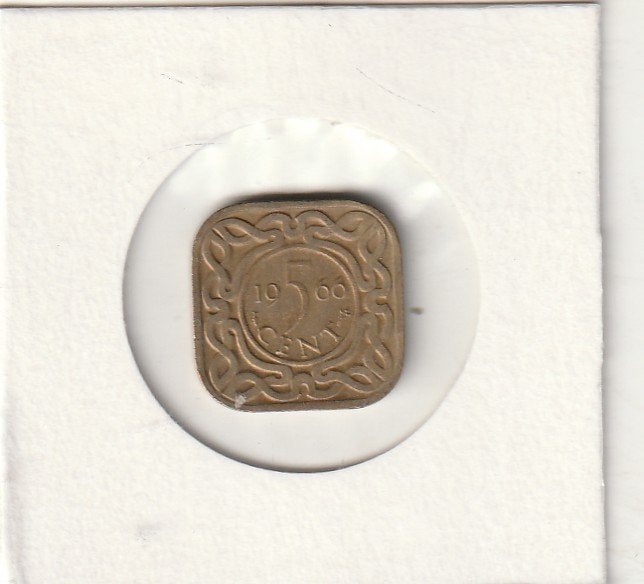 Suriname munten 5 cent 1966, Ophalen of Verzenden, Gebruikt