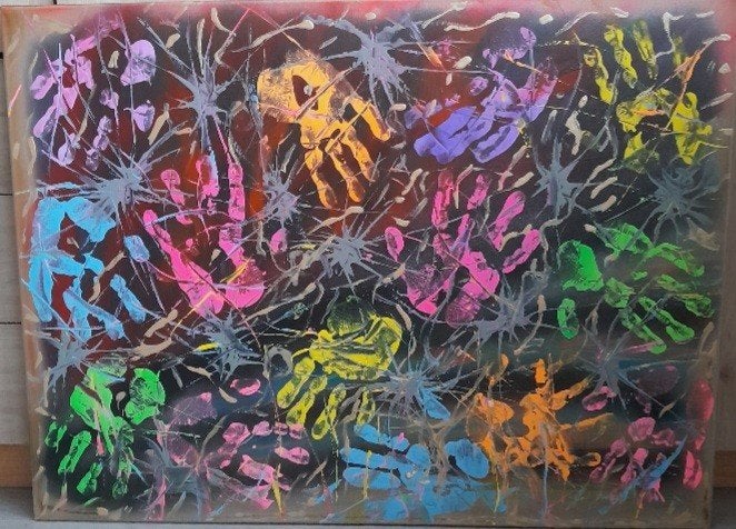 schilderij abstract, Antiek en Kunst, Ophalen