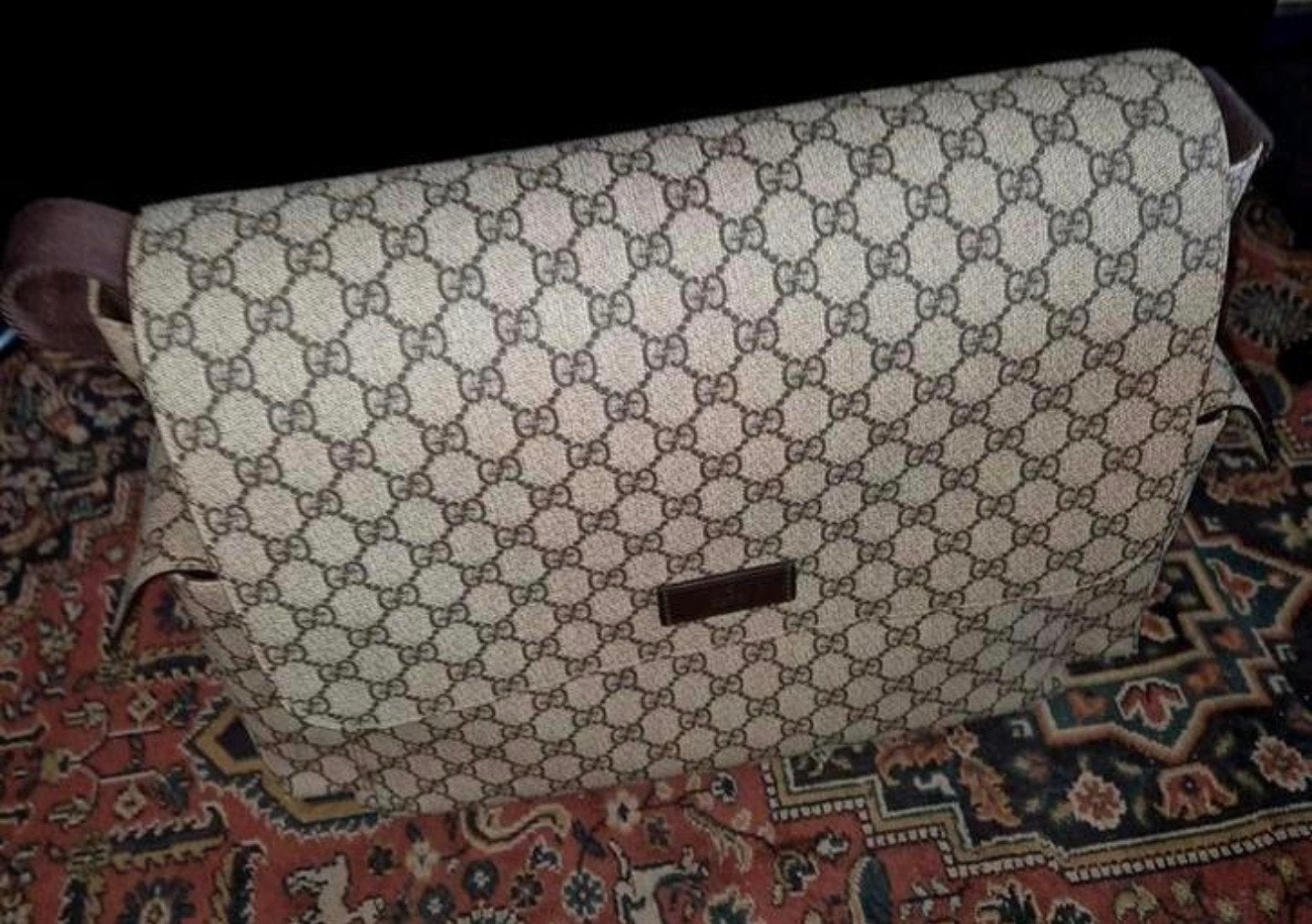Gucci luiertas (GG Supreme Diaperbag), Ophalen of Verzenden, Zo goed als nieuw, Bruin, Overige typen
