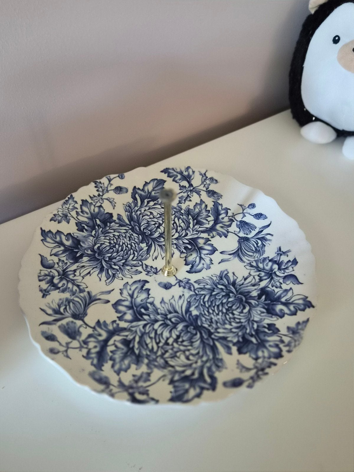 Blauw met wit bord mer stang, Ophalen