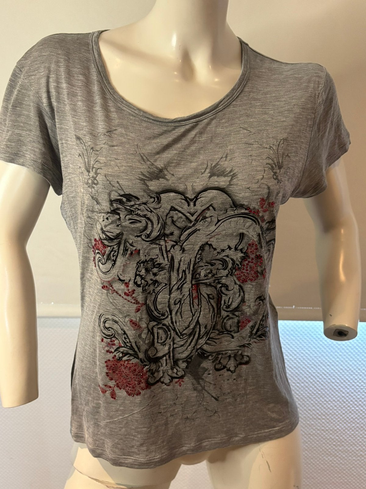 Roberto cavalli shirt met steentjes maat it 40 nl 36, Kleding | Dames, Ophalen of Verzenden, Zo goed als nieuw, Korte mouw, Maat 36 (S)
