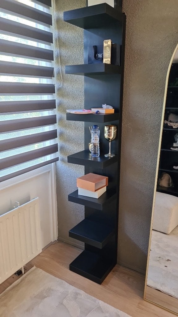 IKEA LACK wandrek zwartbruin – smalle open kast, Ophalen, Minder dan 50 cm, Zo goed als nieuw, 150 tot 200 cm