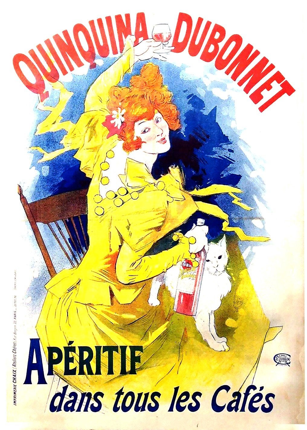Vintage Quinquina Dubonnet Aperitief Reclame Poster, Ophalen of Verzenden
