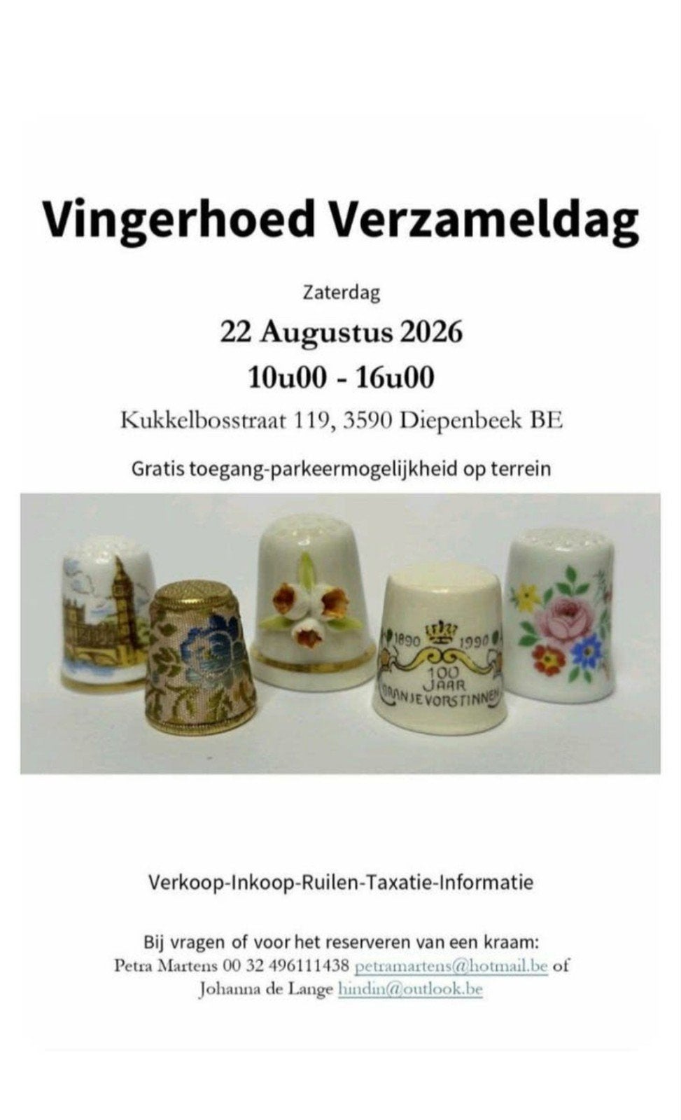 Vingerhoedjes verzamel-middag vingerhoedje, Ophalen, Zo goed als nieuw
