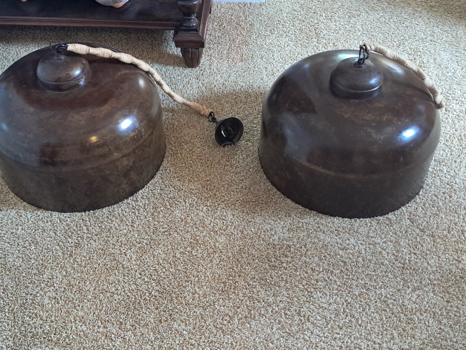 2 hanglampen, Ophalen