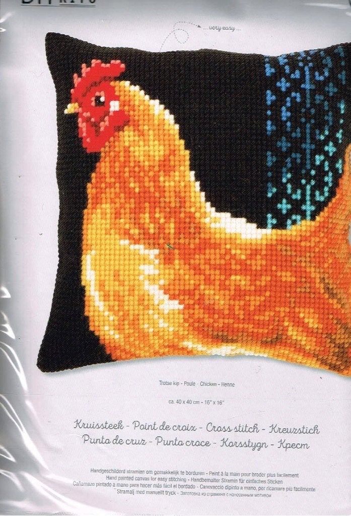 Cado vervaco borduurpakket kussen, TROTSE KIP, Ophalen of Verzenden, Nieuw, Handborduren, Borduurpakket