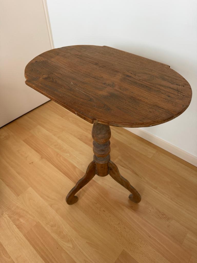 Teakhouten wijntafeltje - Landelijk sober - Zo goed als nieu, Ophalen, Zo goed als nieuw, Teakhout, Minder dan 50 cm