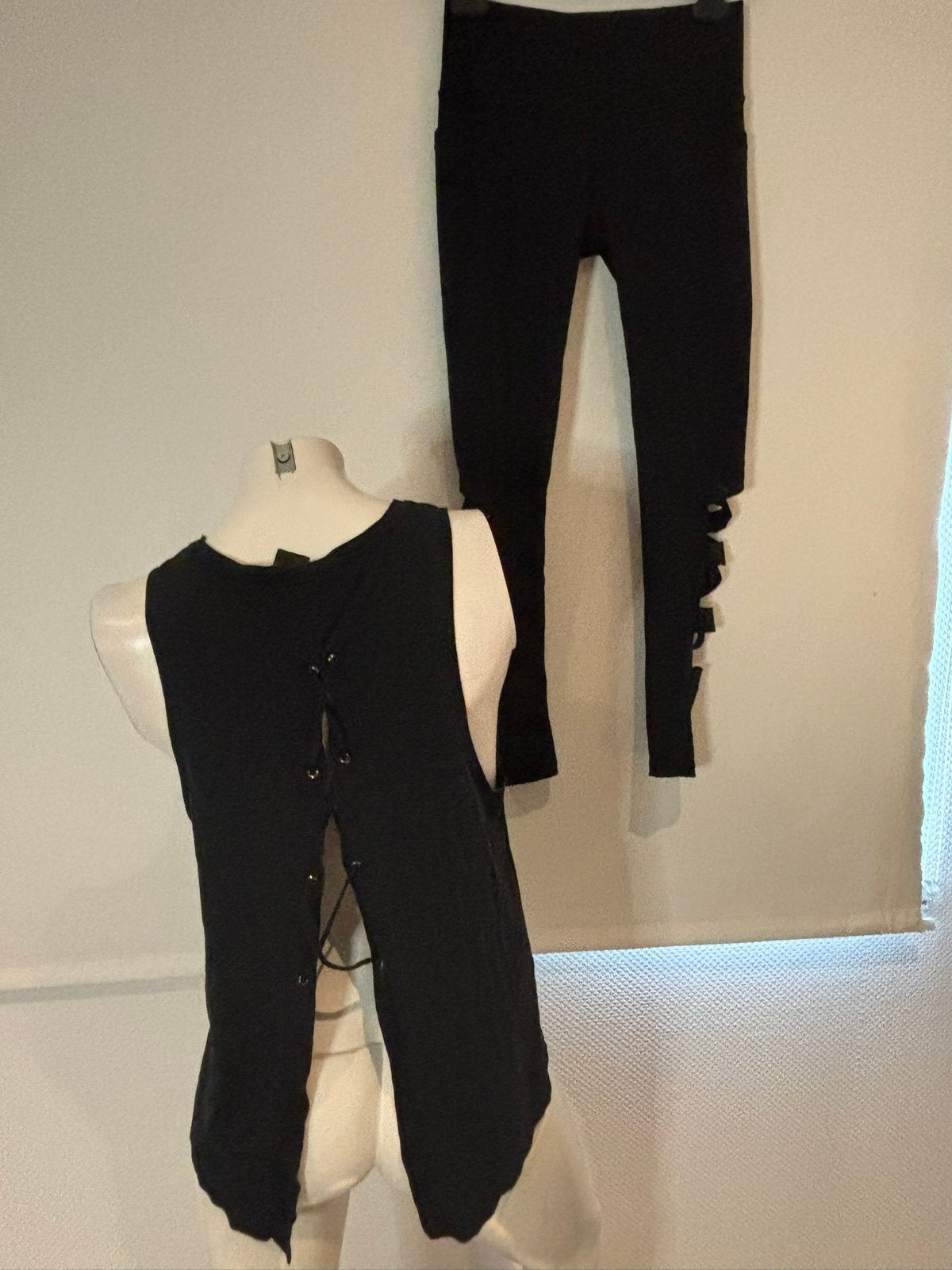 Victoria secret broek met open randen en aparte top s, ., Zwart, Ophalen of Verzenden, .