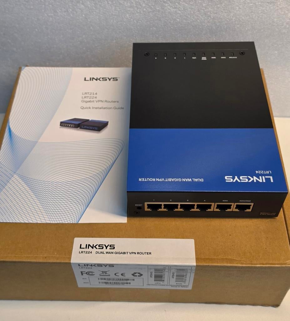 Linksys LRT224 Dual WAN Gigabit VPN Router, Computers en Software, Routers en Modems, Ophalen of Verzenden, Zo goed als nieuw