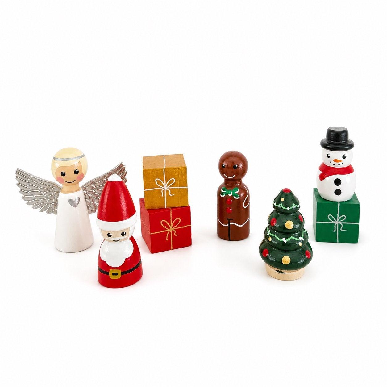 Houten Kerst peg dolls set, Nieuw, 1551GL, Ophalen of Verzenden, Mies en Hout