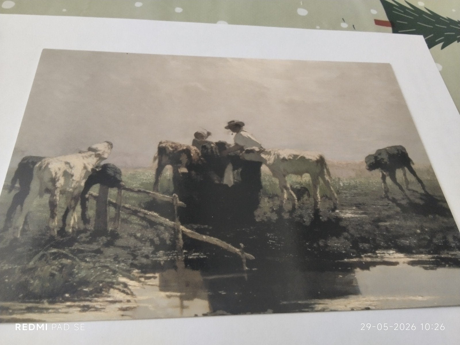 Willem Maris - Kalveren aan een poel (detail) - Ansichtkaart, Ophalen of Verzenden, 1980 tot heden, Overige thema's
