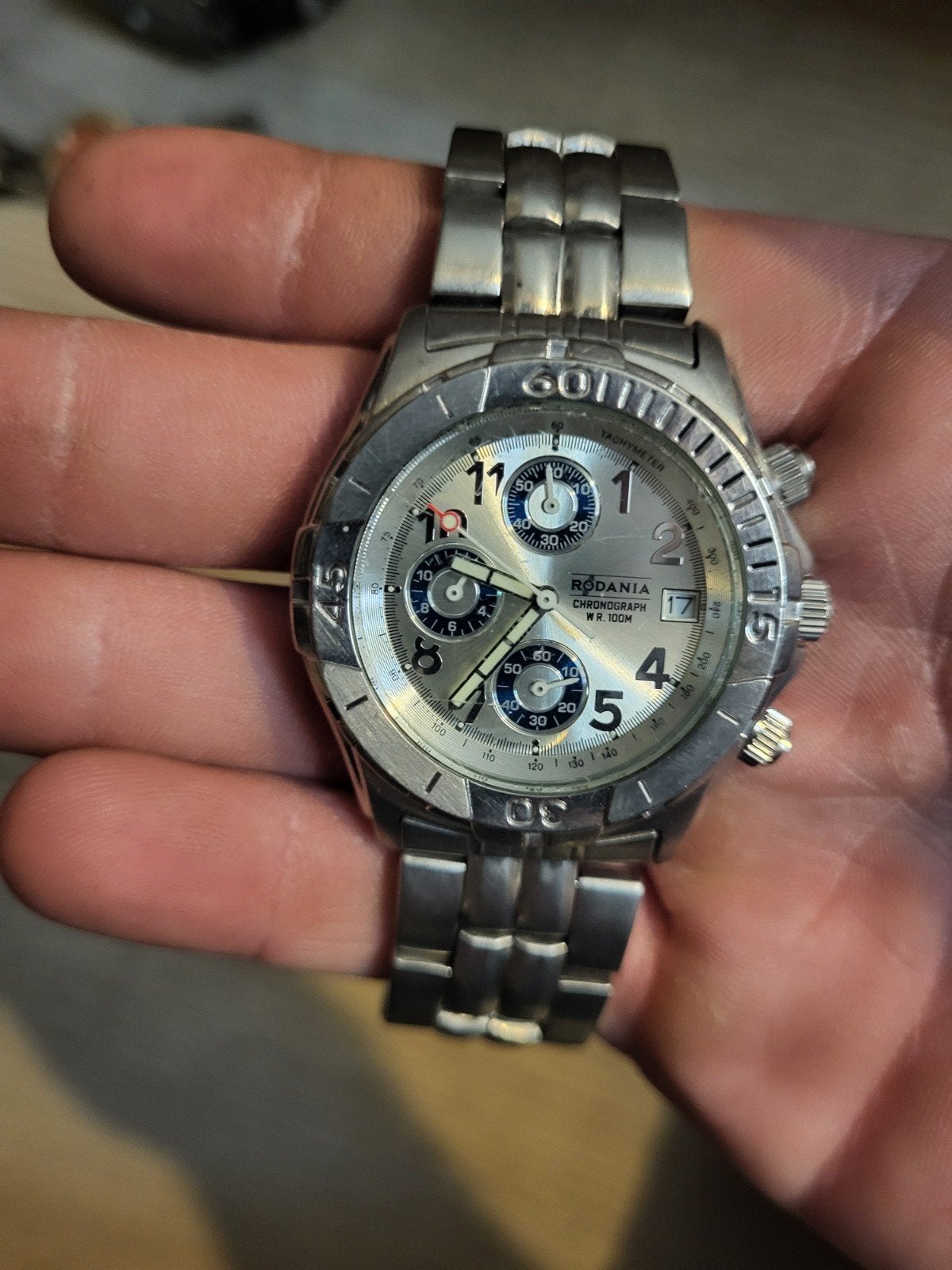 Zo goed als nieuw rodania horloge, Ophalen, Zo goed als nieuw, Staal, Overige merken