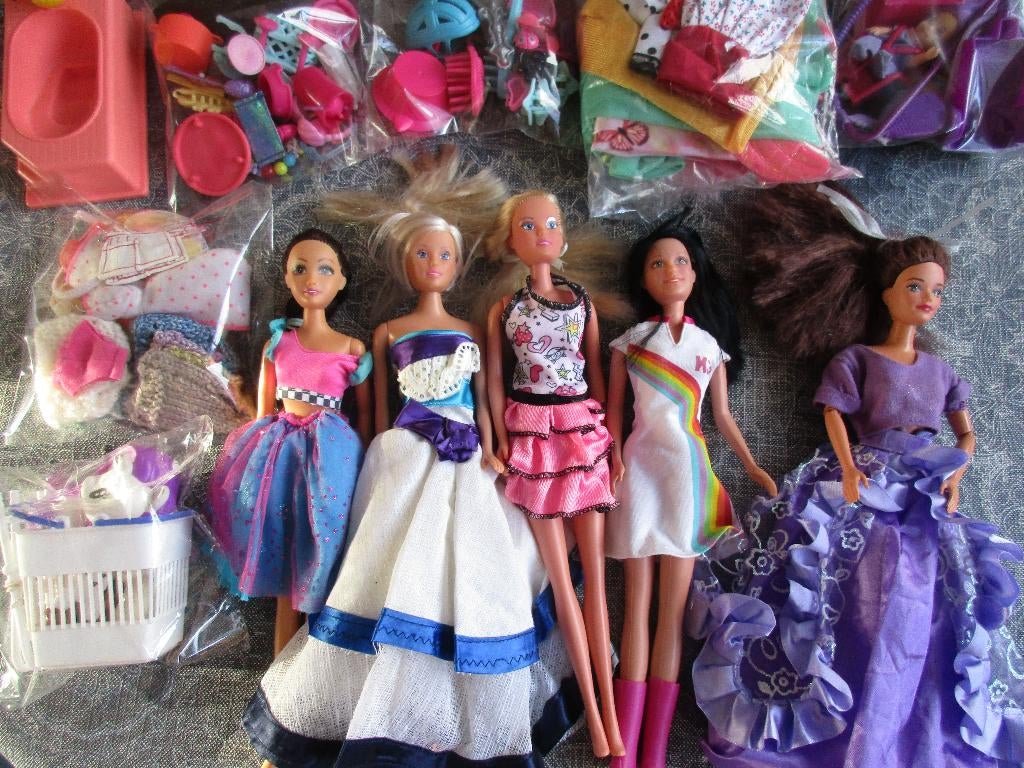 5x Barbie ( Mattel, Simba, K3 ) kleding en accessoires, Kinderen en Baby's, Ophalen of Verzenden, Gebruikt, Barbie