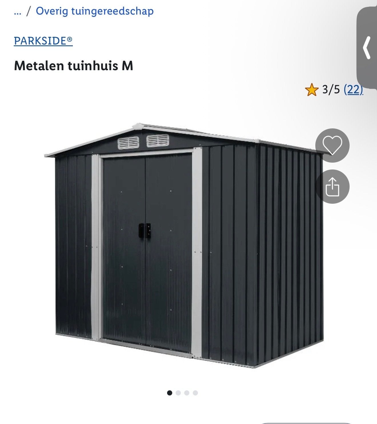 Parkside metalen tuinhuis - Nieuw en ongebruikt, Tuin en Terras, Bergingen en Tuinkasten, Ophalen, Nieuw, Metaal, Overige typen