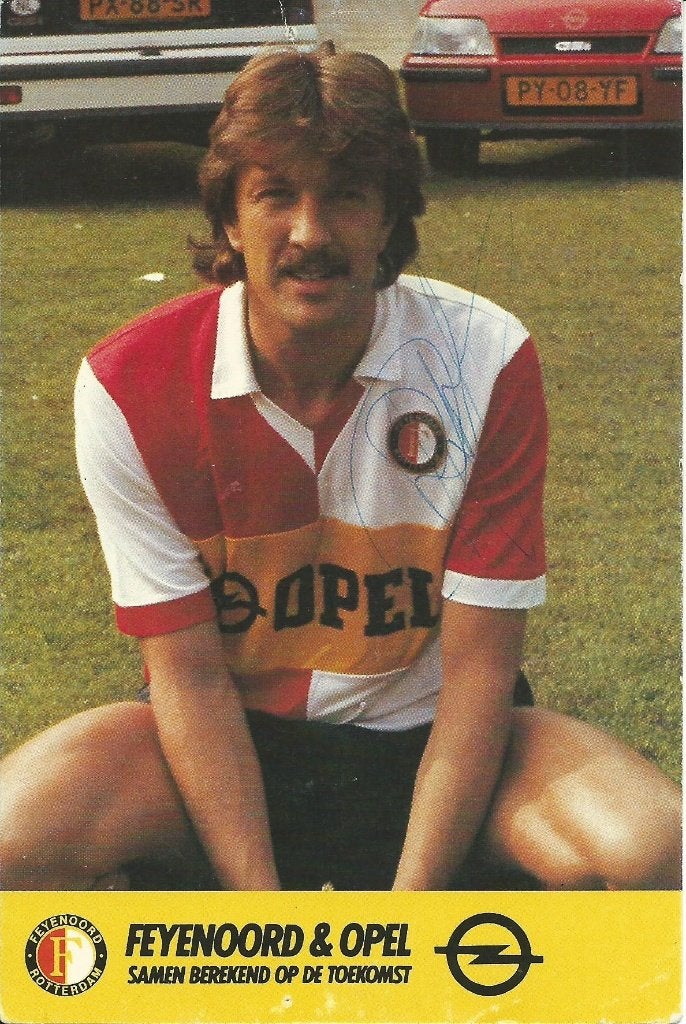 1986-1987 fotokaart Opel Ben Wijnstekers Feyenoord, Verzenden, Zo goed als nieuw, Buitenlandse clubs, Spelerskaart