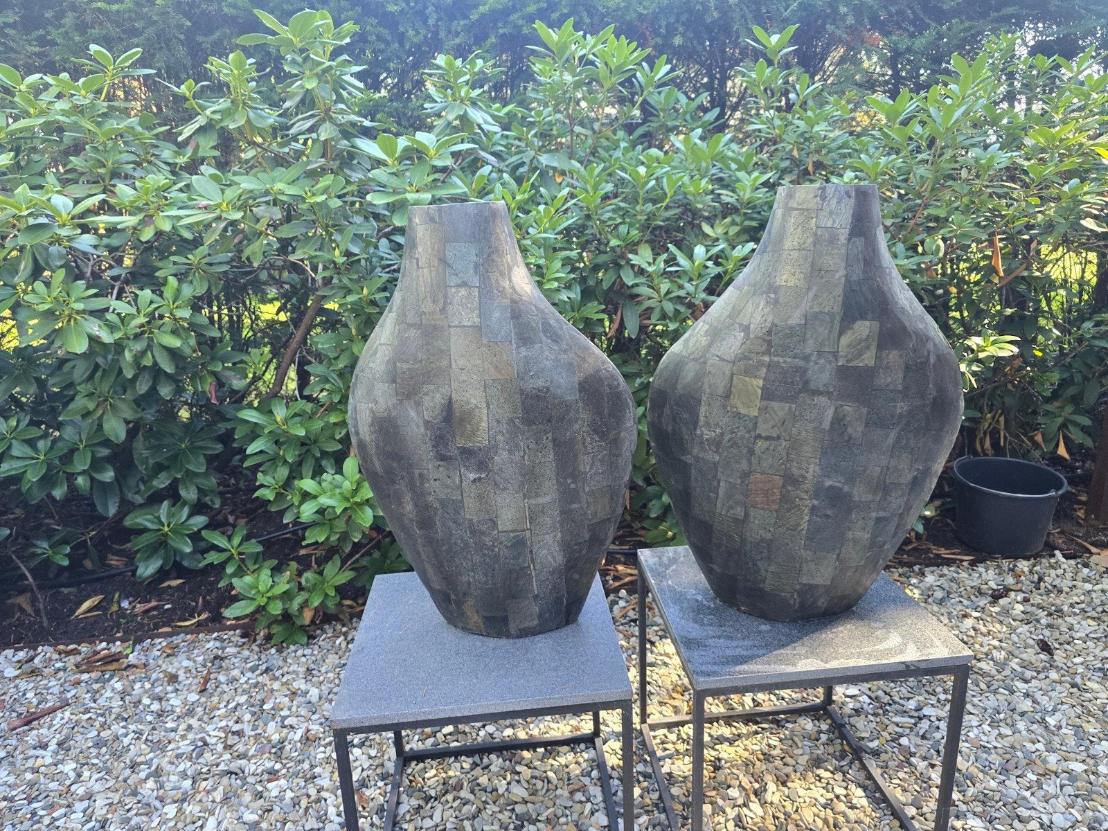 Set van 2 grote decoratieve vazen met mozaïek, Antiek en Kunst, Ophalen
