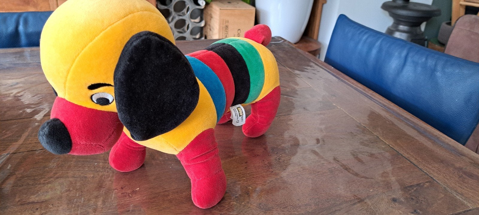 Brio Soft Kleurrijke Hond Knuffel - Zo goed als nieuw, Ophalen of Verzenden, Zo goed als nieuw