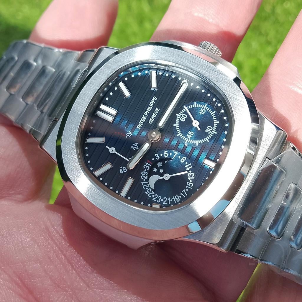 Patek Philippe✅  Moon Phase  nieuw, Sieraden, Tassen en Uiterlijk, Horloges | Heren, Ophalen, Staal, Staal, Polshorloge