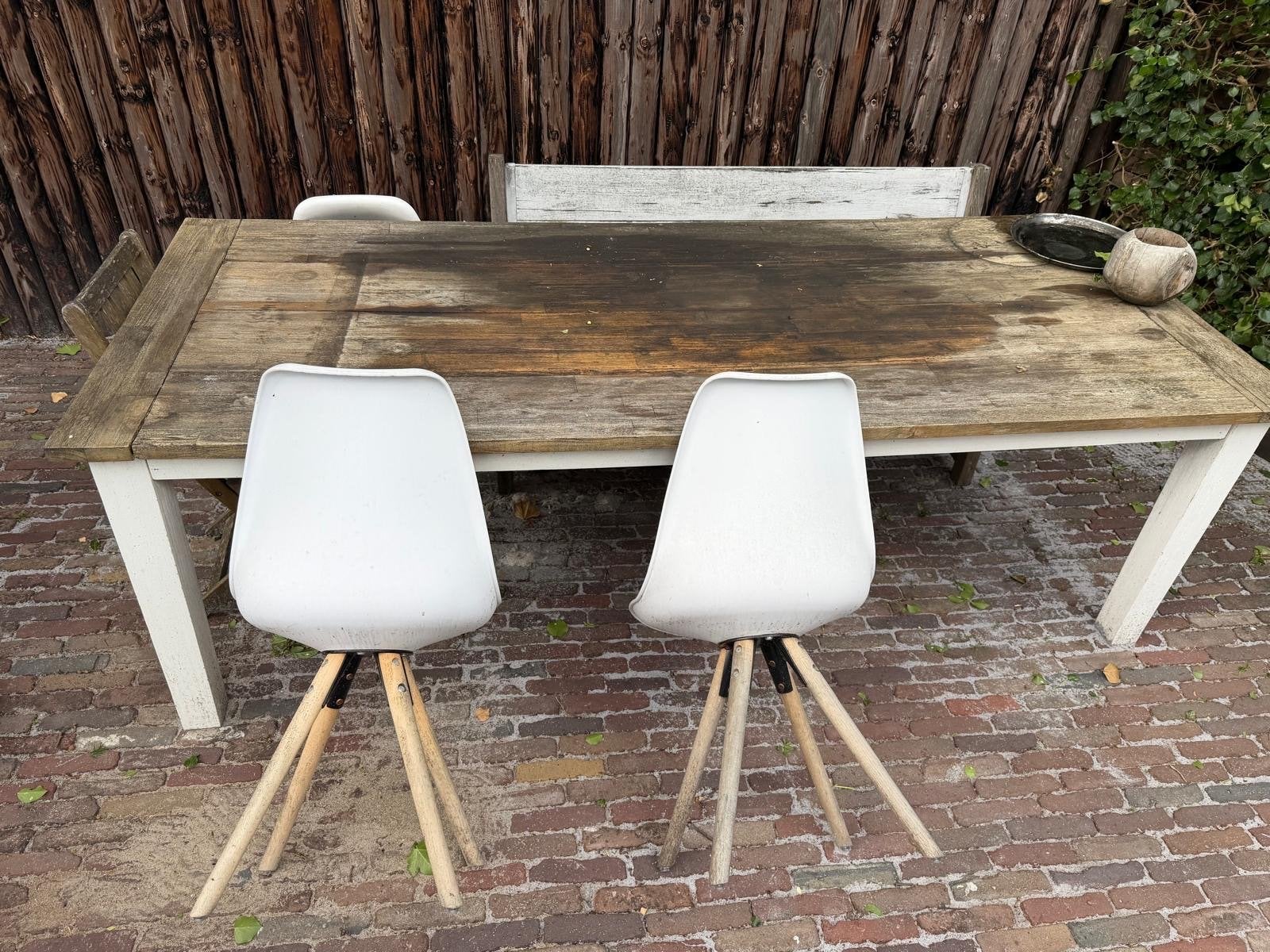 Grote houten tafel 240x100 cm - gratis af te halen, Huis en Inrichting, Tafels | Eettafels, Ophalen, Gebruikt, 100 tot 150 cm