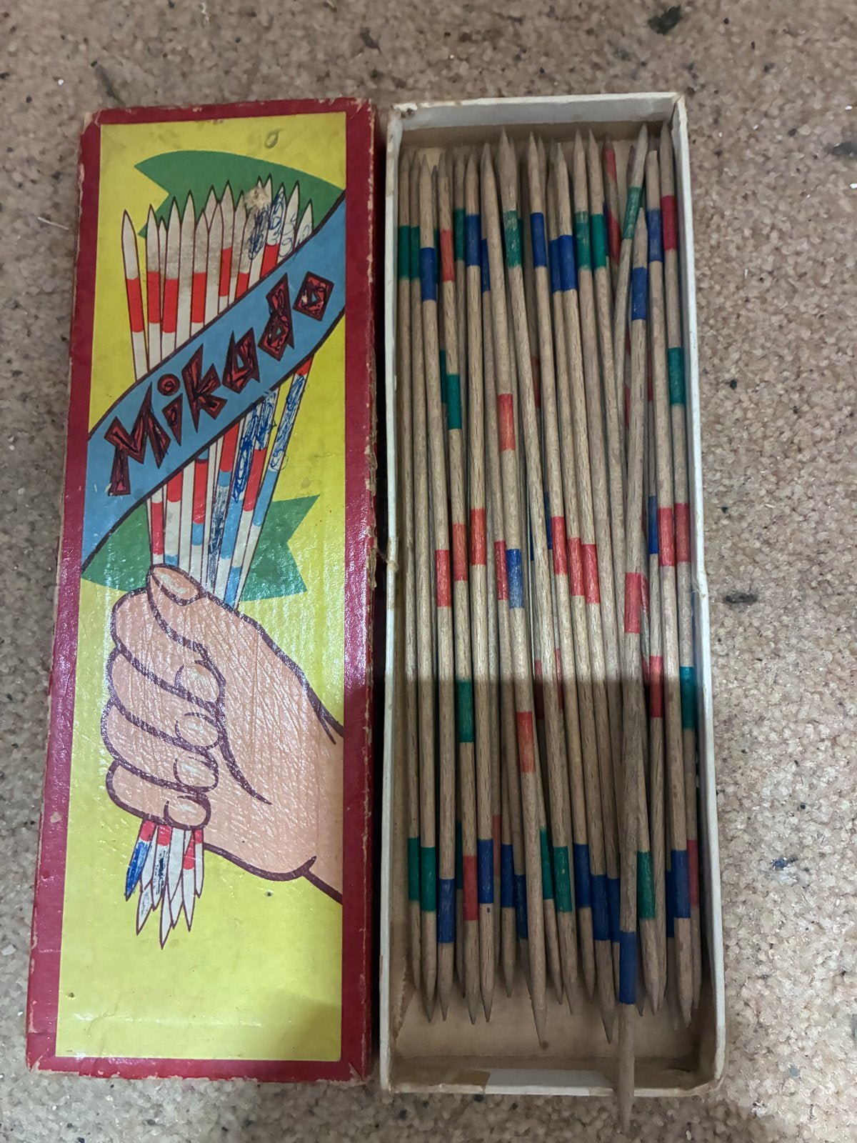 Vintage Mikado spel in originele doos, Een of twee spelers, Ophalen of Verzenden, Gebruikt