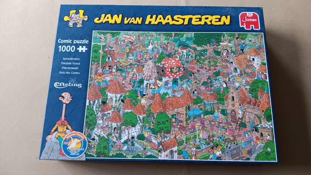 Efteling puzzel 1000 stukjes Jan van Haasteren., Hobby en Vrije tijd, Denksport en Puzzels, Ophalen of Verzenden, 500 t/m 1500 stukjes