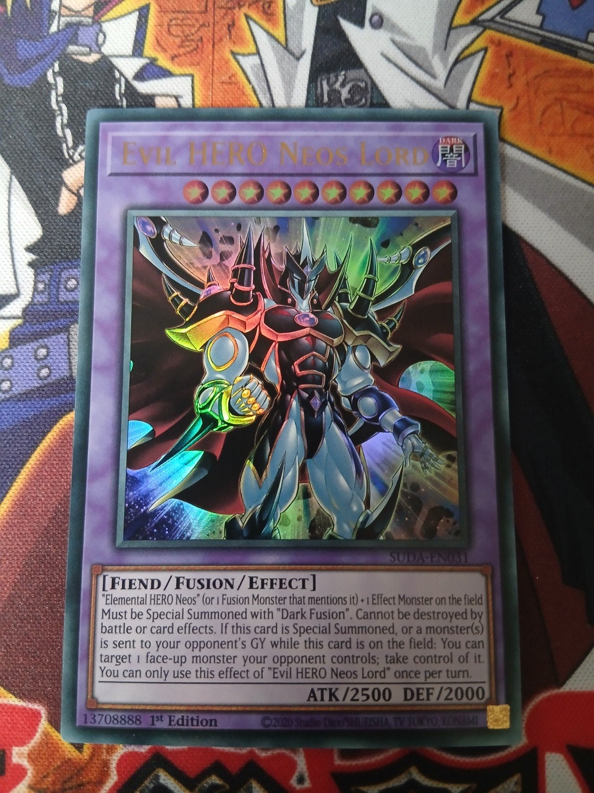 Evil HERO Neos Lord - Ultra Rare SUDA - Yu-Gi-Oh, Ophalen, Zo goed als nieuw, Foil