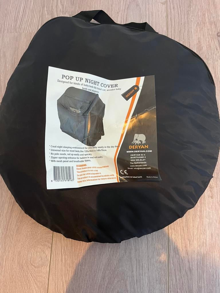 Deryan Pop Up Night Cover voor campingbedje / babybed, Ophalen, Zo goed als nieuw