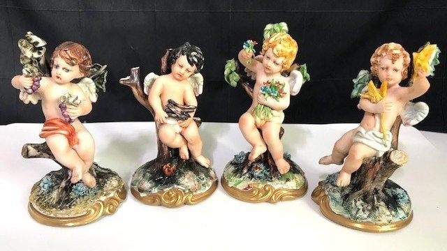 Capodimonte 4 Seizoenen Tyche Tosca Putti Cherubijn😍👌🤗😎, Overige onderwerpen, Handgemaakt, Minder dan 20 cm, Art nouveau