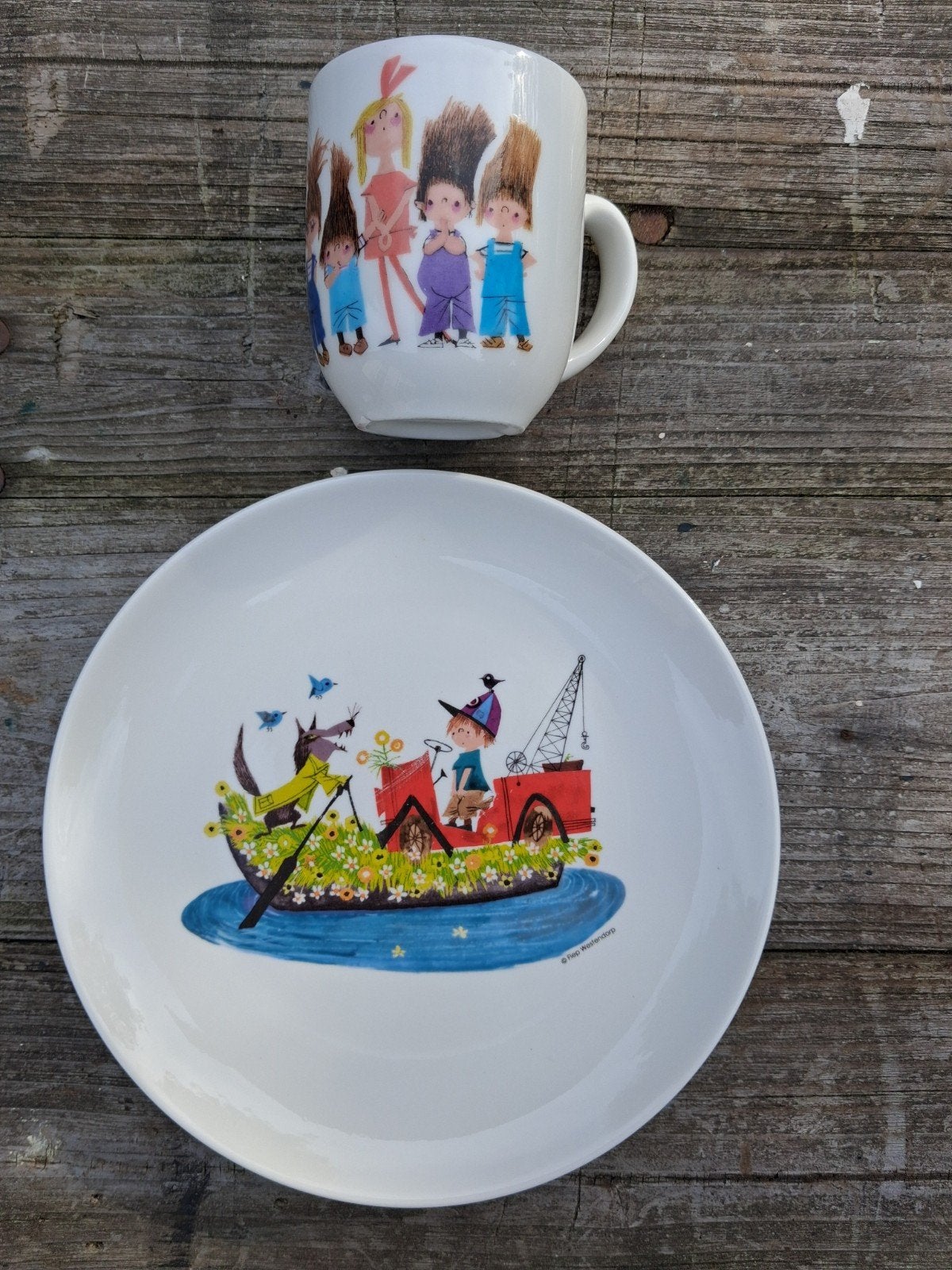 250 jaar Douwe Egberts beker + bord 22cm., Ophalen of Verzenden, Zo goed als nieuw, Bord(en), Overige stijlen